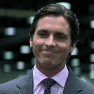 🦇 Patrick Bateman American Psycho businessman, smug, smirk, handsome, movie telegram sticker