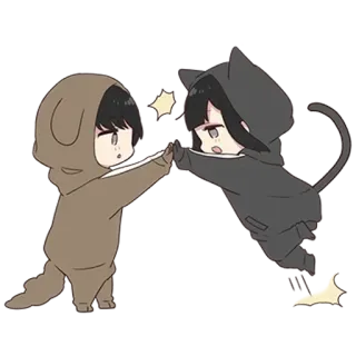 🌟 น่ารัก, จิบิ, หมา, แมว, สัตว์, การ์ตูน, อนิเมะ telegram sticker