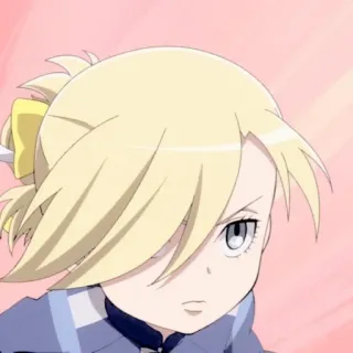 🧺 Anime, Menina, Loira, Desenho animado, Ilustração, Retrato telegram sticker