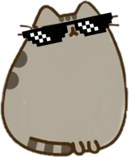 😎 Pusheen cat, pusheen, glasses, meme, sticker telegram sticker
