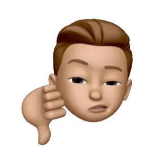 👎 emoji, thumbs down, dislike, meme, avatar, digital art telegram sticker
