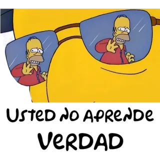 😎 Homer Simpson The Simpsons USTED NO APRENDE VERDAD simpsons, homer simpson, spagnolo, non impari mai, cartone animato, meme, divertente telegram sticker