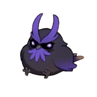 👾 Vogel, lila, Eule, Cartoon, Kreatur telegram sticker