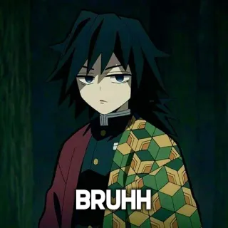 🗿 BRUHH Anime, Bruh, Meme, Drôle, Demon Slayer telegram sticker