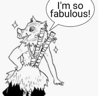 ✨ Inosuke Hashibira Demon Slayer I'm so fabulous! Anime, Demon Slayer, Inosuke, Fabuloso whatsapp sticker