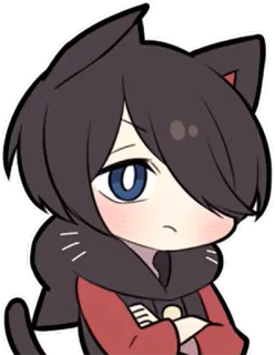 😒 Anime, Katze, Süß, Kawaii, Figur, Cartoon whatsapp sticker