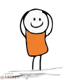 🕺 strichmännchen, smiley, cartoon, simpel, orange, figur telegram sticker