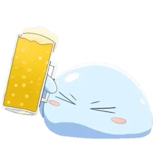 🥂 Rimuru Tempest That Time I Got Reincarnated as a Slime Аниме, Слизь, Пиво, Милый, Чиби, Фанатское творчество telegram sticker