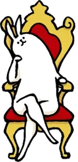 🐰 conejo, conejo, trono, silla, real, dibujos animados telegram sticker