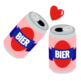 🍺 BIER bir, bir, minuman, alkohol, cinta, hati, kaleng telegram sticker