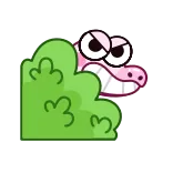 😠 cartoon, snake, bush, peeking, funny, character, reptile telegram sticker