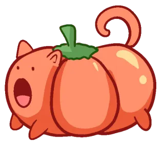 😱 citrouille, chat, mignon, halloween, automne telegram sticker
