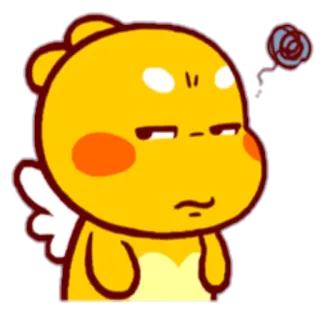 😑 cartone animato, giallo, emoji, espressione, infastidito, carino telegram sticker