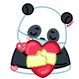 ❤️ Panda, Coração, Fofo, Amor, Desenho animado, Emoji, Abraço, Afeição whatsapp sticker