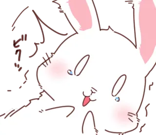 😰 conejo, lindo, pegatina, dibujos animados, caricatura whatsapp sticker