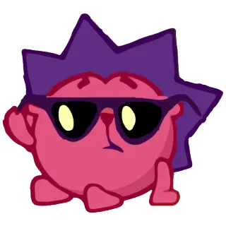 😎 cartoon, animal, sunglasses, pink, purple telegram sticker