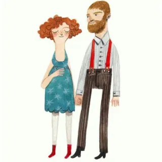 ❤ couple, illustration, art, relationship, cartoon whatsapp sticker