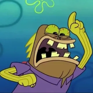 👆 cartoon, fish, spongebob, angry, yelling telegram sticker
