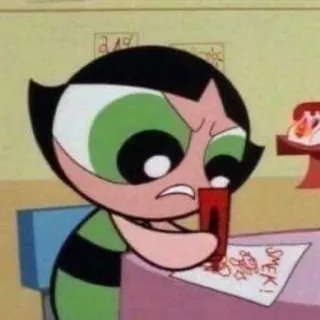 🤬 Buttercup The Powerpuff Girls SMEK! Cartone animato, Disegno, Smek, Arrabbiato, Personaggio telegram sticker