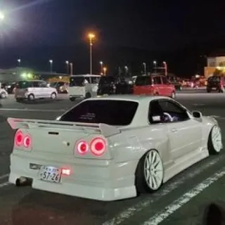 🤍 auto, veicolo, Nissan Skyline, JDM, automobile, auto bianca telegram sticker