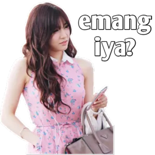 😯 emang iya? женщина, вопрос, сомнение, выражение, любопытная, в замешательстве whatsapp sticker