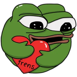 ❤️ Pepe the Frog frens kikker, hart, vriendschap, meme, Pepe telegram sticker