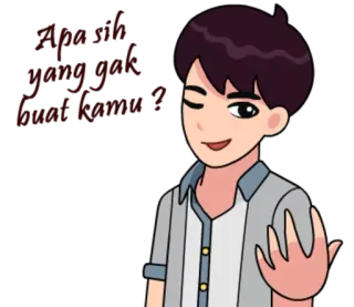 😁 Hold that thought Cartone animato, Anime, Un attimo, Stop, Ragazzo, Occhiolino whatsapp sticker