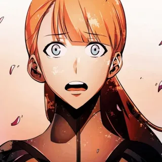 🧬 woman, orange hair, anime, shocked, portrait telegram sticker