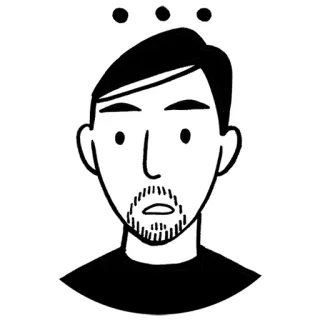 😦 uomo, pensando, domanda, pensiero, persona, illustrazione, scarabocchio telegram sticker