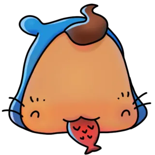 🐟 lucu, kartun, karakter, ilustrasi, seni digital, stiker whatsapp sticker