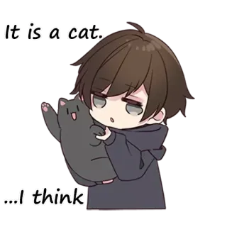 🐾 It is a cat.
...I think cat, anime, chibi, cute, animal, gray telegram sticker