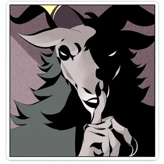 🤫 capra, demone, inquietante, horror, fantasy telegram sticker