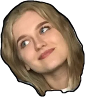 😏 mujer, retrato, cara, persona, rubia, pegatina telegram sticker