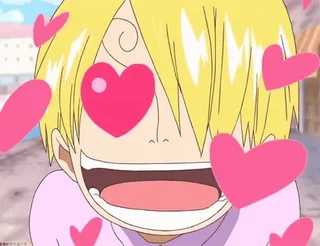 😍 Sanji One Piece อนิเมะ, หัวใจ, ความรัก, การ์ตูน, วันพีซ, ซันจิ telegram sticker