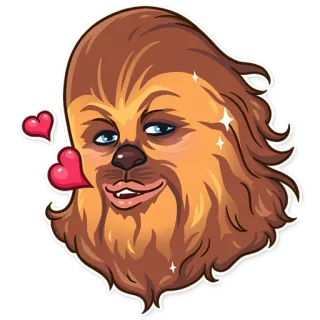 😘 Chewbacca Star Wars チューバッカ, スターウォーズ, 愛, かわいい, 漫画, ステッカー telegram sticker