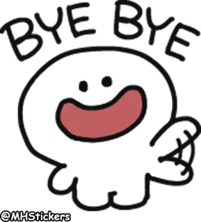 👋 @MHStickers Cartoon, Sticker, Wit, Vrolijk, Minimalistisch, Leuk whatsapp sticker