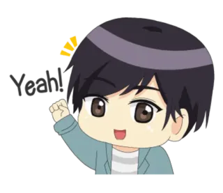 Happy Chibi @tikelku whatsapp stickers