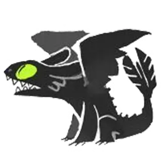🦈 Toothless How to Train Your Dragon dragón, dibujos animados, dragón negro, lindo, Chimuelo telegram sticker