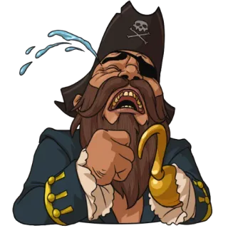😭 pirata, chorando, gancho, caveira, ossos, lágrimas, triste whatsapp sticker