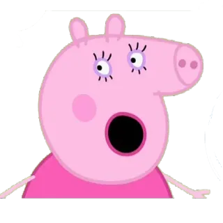 😮 Peppa Pig kreskówka, Peppa, świnka, zszokowany, zaskoczony telegram sticker
