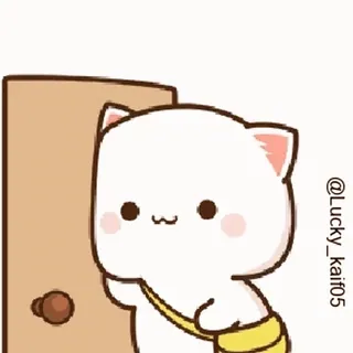 👀 @Lucky_kaif05 chat, dessin animé, mignon, animal, kawaii, personnage telegram sticker