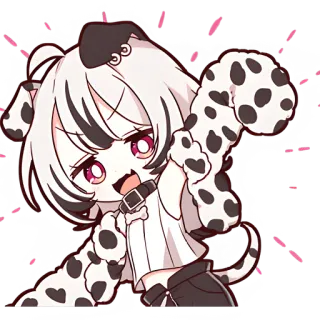 👋 dalmatiner, anime, hund, cartoon, süß, kawaii, aufkleber telegram sticker