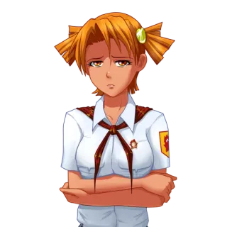 🥺 Anime, Pionero, URSS, Uniforme, Chica, Comunista, Político, Guerra Fría telegram sticker