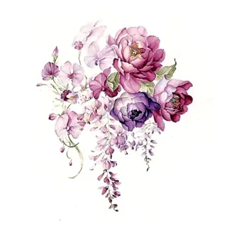 🌸 fiori, floreale, peonie, acquerello, bouquet, pittura, illustrazione whatsapp sticker