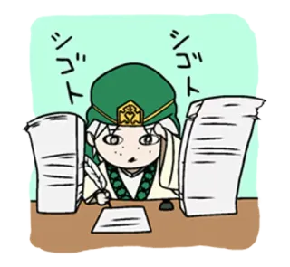📝 シゴト 动漫, 漫画, 工作, 书桌, 办公室 telegram sticker