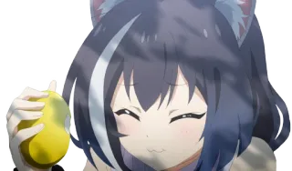 ☺️ anime, girl, cartoon, cute, animal ears, pear telegram sticker