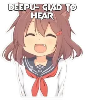 🤔 DEEPU- GLAD TO HEAR Anime, Kawaii, Hond, Leuk, Blij telegram sticker