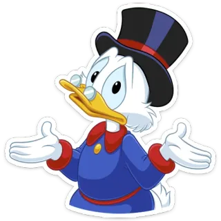 🤷‍♂️ Scrooge McDuck DuckTales kartun, bebek, kaya, Disney, karakter telegram sticker