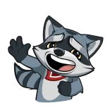 👋 raton laveur, doigt d'honneur, dessin animé, animal, geste, offensant telegram sticker