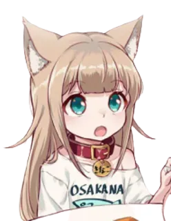 🙀 OSAKANA Аниме, Девочка, Неко, Девушка-кошка, Милый, Osakana telegram sticker